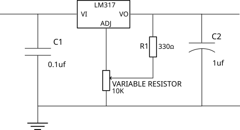 LM317 Voltage Regulator Circuit Diagram